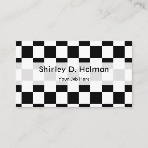 Carte De Visite Motif Checkered noir et blanc