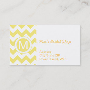 Carte De Visite Motif Chevron jaune or classique