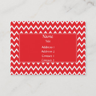 Carte De Visite Motif Chevron rouge et blanc