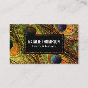 Carte De Visite Motif chic Peacock Feathers