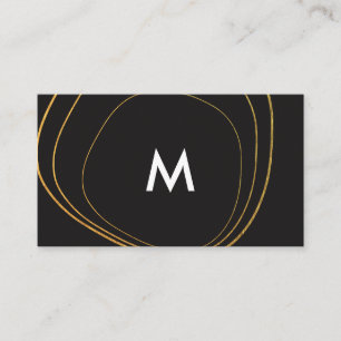 Carte De Visite Motif circulaire contemporain avec Monogramme