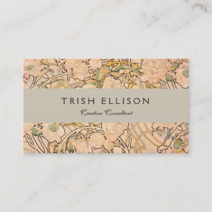 Carte De Visite Motif classique Art nouveau de jardin de pivoines