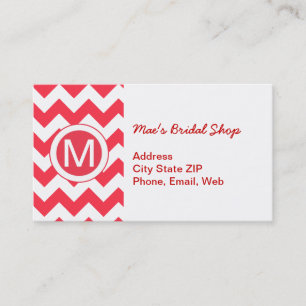 Carte De Visite Motif classique Cherry Red Chevron