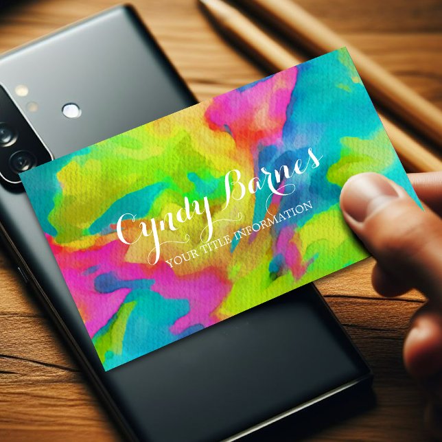 Carte De Visite Motif coloré Abstrait Tie Dye (Créateur téléchargé)