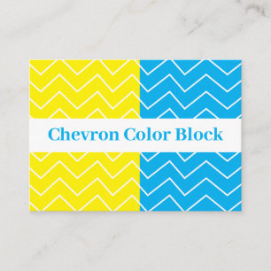 Carte De Visite Motif couleur bleu jaune blanc Chevron