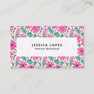 Carte De Visite Motif d'aquarelle Botanique Rose