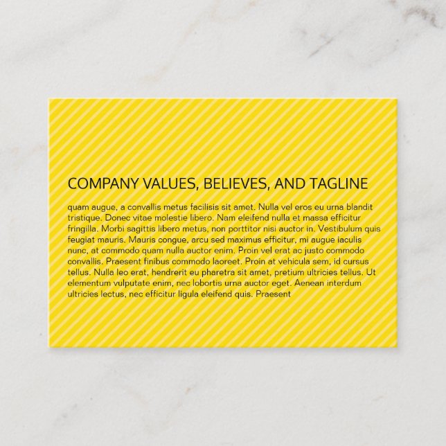 Carte De Visite Motif de bandes (Jaune) (Devant)