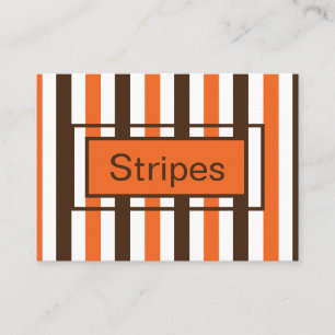 Carte De Visite Motif de bandes verticales Brown orange