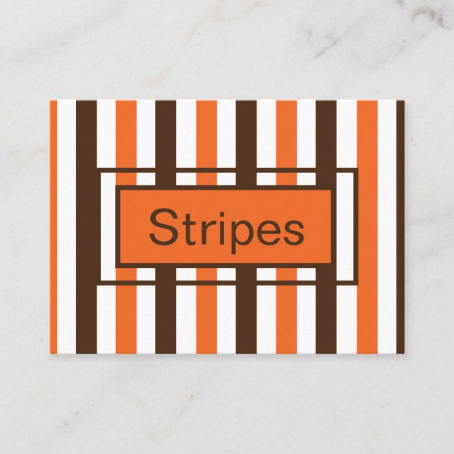 Carte De Visite Motif de bandes verticales Brown orange (Devant)