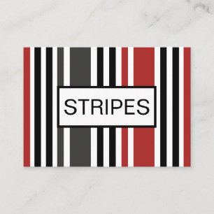 Carte De Visite Motif de bandes verticales gris-noir rouge