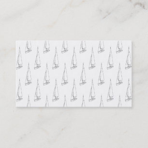 Carte De Visite Motif de bateau à voile. Noir et blanc.