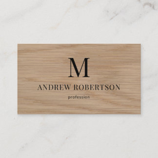Carte De Visite Motif de bois de monogramme de code QR