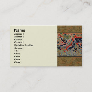 Carte De Visite Motif de broderie en soie de dragon chinois antiqu