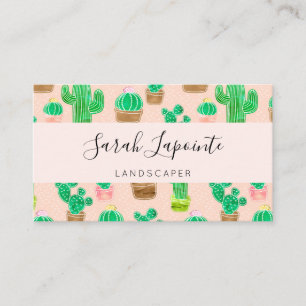 Carte De Visite Motif de cactus pointillés