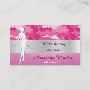 Carte De Visite motif de camouflage romantique rose