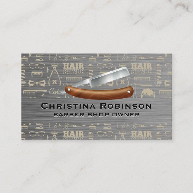 Carte De Visite Motif de coiffeuse | Lame de bord droit (Devant)