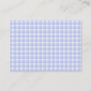 Carte De Visite Motif de contrôle de guingan. Bleu-clair et blanc