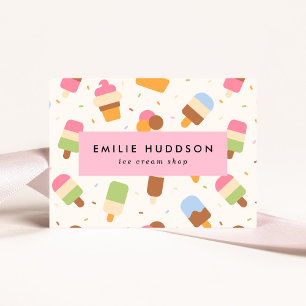 Carte De Visite Motif de crème glacée, Boutique de crème glacée, P
