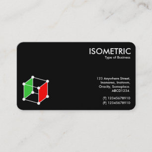 Carte De Visite Motif de cube isométrique v2 - Noir/Blanc