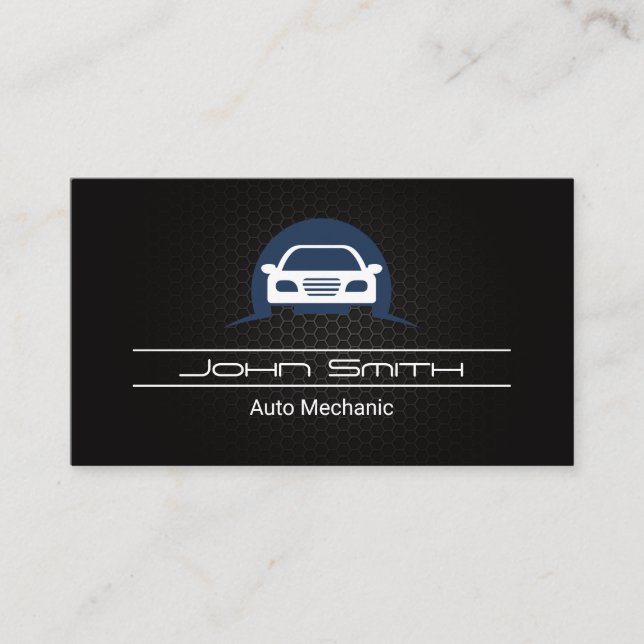 Carte De Visite Motif de fibre de carbone du logo automatique | Lo (Devant)