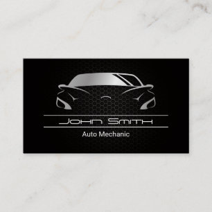 Carte De Visite Motif de fibre de carbone métallique   Auto Car