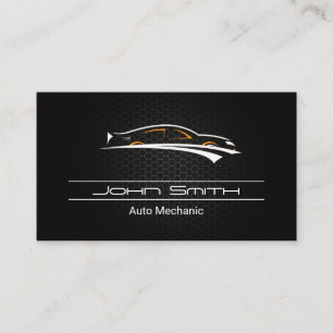 Carte De Visite Motif de fibre de carbone métallique   Logo automa