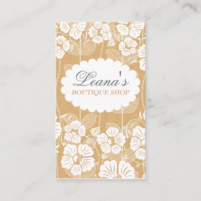 Carte De Visite Motif de fleurs | Chalk Doodle (Devant)