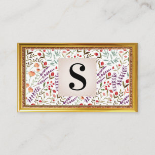 Carte De Visite Motif de fleurs du jardin de printemps   Cadre ant