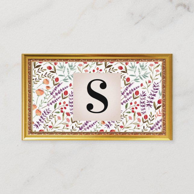 Carte De Visite Motif de fleurs du jardin de printemps | Cadre ant (Devant)