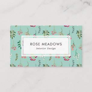 Carte De Visite Motif de fleurs sauvages Boho