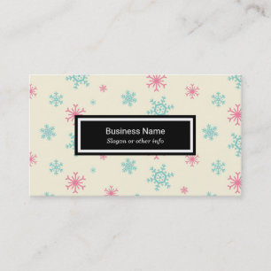 Carte De Visite Motif De Flocon De Neige Rose Et Bleu