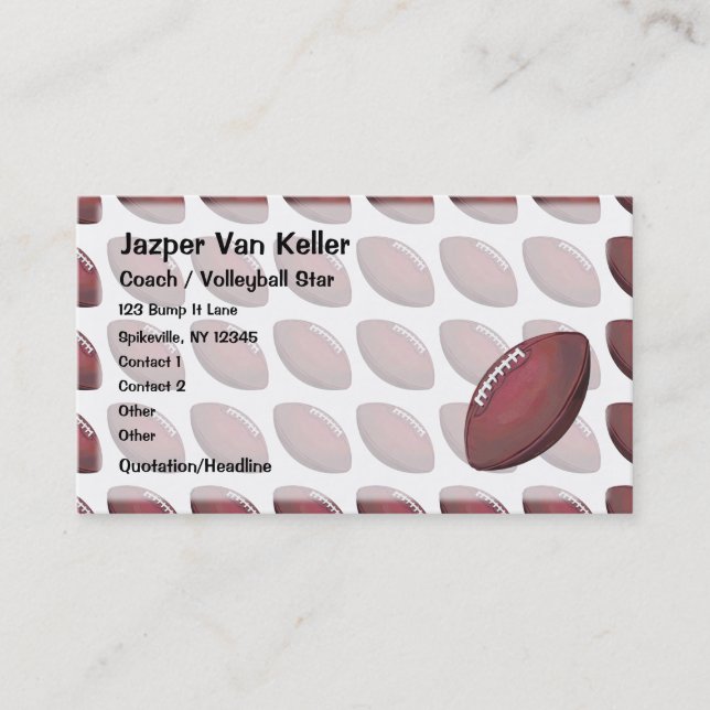 Carte De Visite Motif de football (Devant)