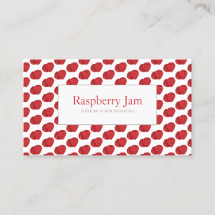 Carte de visite Motif de framboise réaliste et amu