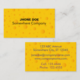 Carte de visite Motif de fromage suisse Cheezy Tex