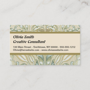 Carte De Visite Motif de grenade antique William Morris Lily