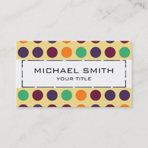 Carte De Visite Motif de la mosaïque Retro Polka Dot #8