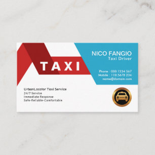 Carte De Visite Motif de la route rouge créative Bold Taxi rouge