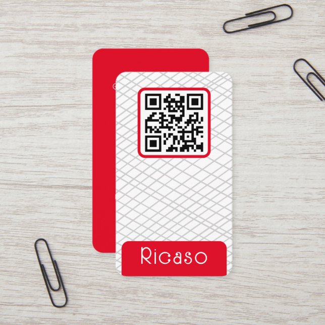 Carte De Visite Motif de ligne de code QR personnalisé (Devant/Arrière en situation)