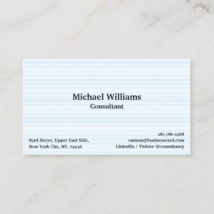 Carte De Visite Motif de lignes bleues tendance Chic moderne profe
