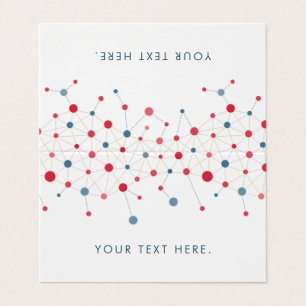 Carte De Visite Motif de lignes et de points en rouge et bleu