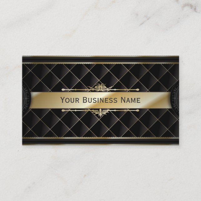 Carte de visite Motif de luxe Gold Striped Diamond (Devant)