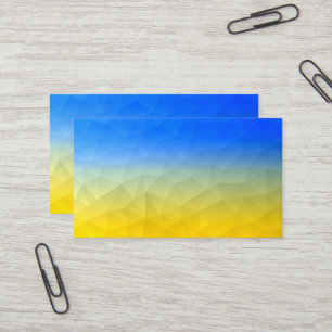 Carte De Visite Motif de maillage géométrique bleu jaune Ukraine