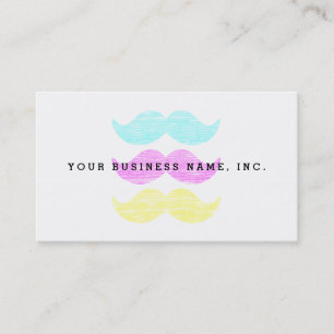 Carte De Visite Motif de moustache Pop Art vibrant et créatif