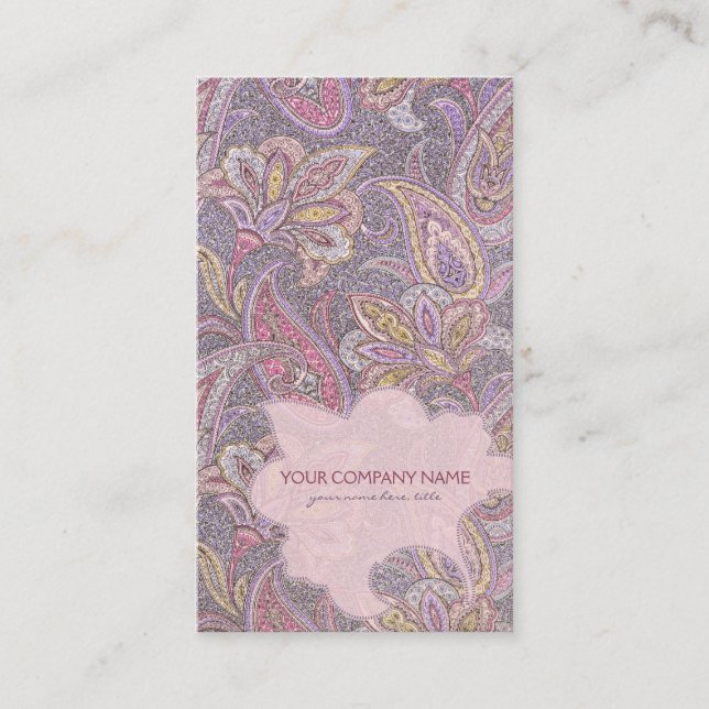 Carte De Visite Motif de Paisley et de fleur (Devant)