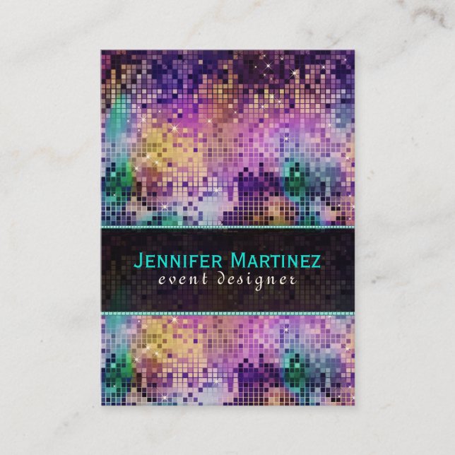 Carte De Visite Motif de Parties scintillant coloré Sparkles & Dis (Devant)