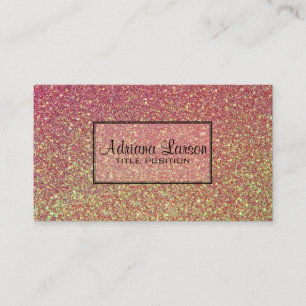 Carte De Visite Motif De Parties scintillant Jaune Et Rose