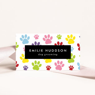 Carte De Visite Motif De Pâtes, Groomer De Chiens, Marcheur De Chi