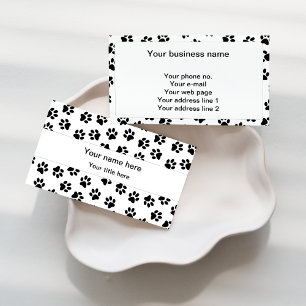 Carte De Visite Motif de pattes, pattes de chien, pattes de chat, 
