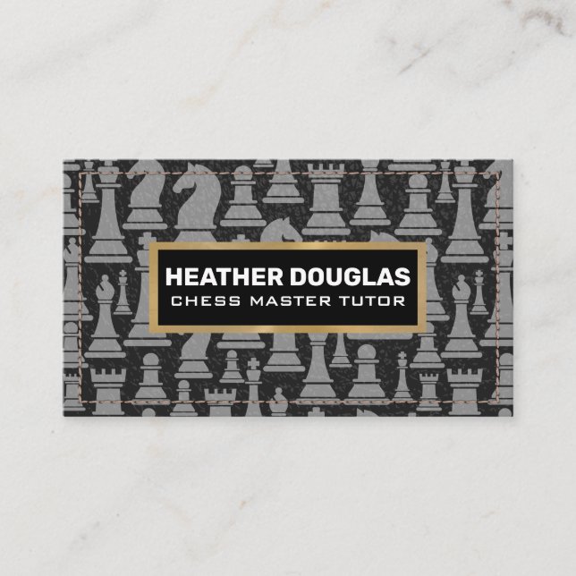 Carte De Visite Motif de pièce d'échecs | Cuir pointu (Devant)