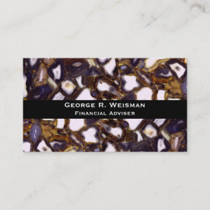 Carte De Visite Motif de pierre d'agate marron violet blanc